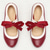 cheap 1950s-Elegant Vintage Two-Tone Red and White Ribbon-Tie Pumps for Women - Stylish High Heel Dress Shoes