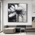 cheap Floral/Botanical Paintings-Handmade Oil Painting Canvas Wall Art Decoration Modern Abstract Black and White Flower for Home Dance Studio Decor Rolled Frameless Unstretched Painting