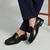 cheap Premium Leather Loafers-Men&#039;s Premium Cowhide Leather Loafers - Classic Black Slip-On Dress Shoes for Business and Formal Wear