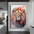 voordelige Olieverfschilderijen-handgemaakt origineel olieverfschilderij van leeuw en olifant op canvas groot abstract dierencanvas muurkunst modern impressionistisch leeuwkunstwerk voor woonkamer slaapkamerdecor zonder frame