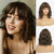 cheap Costume Wigs-Ombre Blonde Wigs for Women Short Wavy Wig with Bangs Ash Blonde Bob Wig with Dark Roots Medium Length Natural Synthetic Hair for Daily Party&amp;amp Cosplay Carnival Wigs