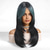 cheap Synthetic Trendy Wigs-Synthetic Wig Uniforms Career Costumes Princess Straight kinky Straight Middle Part Layered Haircut Machine Made Wig 22 inch Black / Dark Green Synthetic Hair Women&#039;s Cosplay Party Fashion Natural