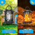cheap Hallowen Prop Lighting-Solar Lanterns Outdoor Waterproof Flickering Flame LED Hanging Lanterns Decorative Outdoor Solar Lights for Garden Patio Pathway Yard Halloween Indoor Outdoor Decorations 1pc