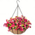 abordables Plantas y Flores Artificiales-Flores colgantes artificiales en cesta-decoración de jardín de césped para patio exterior/interior, cesta de margaritas con maceta de cadena con forro de coco de 12 pulgadas