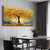 cheap Floral/Botanical Paintings-3D gold tree oil painting handmade Golden Tree Oil Painting on Canvas Large Abstract Textured Gold Yellow tree oil painting Life Tree painting Wall Art Custom Trendy Modern artwork Living Room Decor