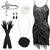 cheap Outfits-Roaring 20s 1920s Cocktail Dress Knee Length Flapper Dress Dress Outfits The Great Gatsby Charleston Wedding Guest Sequins Tassel Fringe Feather Women&#039;s New Year Masquerade Party Evening Wear