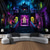 voordelige Wandtapijten-Halloween decoraties spookkasteel blacklight wandtapijt uv-reactief lichtgevend in het donker mistig hangend wandtapijt muurschildering voor woonkamer slaapkamer