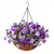 abordables Plantas y Flores Artificiales-Flores colgantes artificiales en cesta-decoración de jardín de césped para patio exterior/interior, cesta de margaritas con maceta de cadena con forro de coco de 12 pulgadas