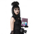 abordables Perruques de personnages de films-Lydia Deetz Cosplay Costume Party Perruque Mariée Chignons Moelleux Bouclés Femme Noir Moyen Long Droit Beetle Perruque avec Frange Accessoires de Costume d&#039;Halloween (Noir/Lydia)