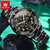 cheap Quartz Watches-OLEVS Men Quartz Watch Sports Fashion Wristwatch Moon phase Luminous Calendar Chronograph Steel Watch