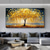 cheap Floral/Botanical Paintings-3D gold tree oil painting handmade Golden Tree Oil Painting on Canvas Large Abstract Textured Gold Yellow tree oil painting Life Tree painting Wall Art Custom Trendy Modern artwork Living Room Decor