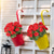 tanie Sztuczne kwiaty-sztuczne czerwone geranium jedwabne kwiaty roślina do użytku na zewnątrz krzew 2 wiązki sztuczne kwiaty pelargonie na zewnątrz kwiatowy wystrój domu kryty ogród patio wazon grób cmentarz ozdoby na