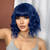 cheap Synthetic Trendy Wigs-Synthetic Wig Uniforms Career Costumes Princess Curly Wavy Middle Part Layered Haircut Machine Made Wig 12 inch Azure Synthetic Hair Women&#039;s Cosplay Party Fashion Blue