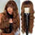 cheap Party Wigs-Wig With Bangs Long Wavy Wig For Women Wigs Synthetic Curly wig Natural Looking Heat Resistant Hair For Daily Party Cosplay Use 26 Inches Halloween Wigs