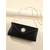 cheap Clutches &amp; Evening Bags-Women&#039;s Black Satin Clutch with Pearl and Rhinestone Brooch for Elegant Evening Events and Parties