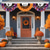baratos Tapeçarias de parede-decorações de halloween bandeira bandeirinhas meio leque bandeira halloween quintal pendurado bandeirinha bandeira banner com ilhós para varanda quintal festival ao ar livre pátio gramado jardim