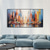 cheap Landscape Paintings-Rain Day Painting hand painted Street Scenery Painting Impressionism Painting city art painting hand painted Urban wall art oil painting hand painted Modern city painting Wall art decor