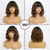 cheap Synthetic Trendy Wigs-Brown with Light Brown Wigs Short Wavy Bob Wig with Bangs Medium Lenth Synthetic Hair for Daily Party(12 Inch)