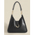 cheap Handbag &amp; Totes-Women&#039;s Vintage Leather Hobo Bag with Chain Strap – Large Brown Shoulder Bag for Everyday Use and Casual Outings