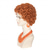 cheap Historical Wigs-Women Rope Short Curly Red Orange Wig with Orange Oversized Jewelry Set Carnival Party Wig Outfit Halloween Wigs