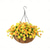 abordables Plantas y Flores Artificiales-Flores colgantes artificiales en cesta-decoración de jardín de césped para patio exterior/interior, cesta de margaritas con maceta de cadena con forro de coco de 12 pulgadas