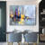 cheap Landscape Paintings-Handmade Oil Painting Canvas Wall Art Decoration Abstract Landscape Oil Painting Architectural Street Scene for Home Decor Rolled Frameless Unstretched Painting