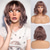 cheap Costume Wigs-Ombre Blonde Wigs for Women Short Wavy Wig with Bangs Ash Blonde Bob Wig with Dark Roots Medium Length Natural Synthetic Hair for Daily Party&amp;amp Cosplay Carnival Wigs