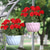 tanie Sztuczne kwiaty-sztuczne czerwone geranium jedwabne kwiaty roślina do użytku na zewnątrz krzew 2 wiązki sztuczne kwiaty pelargonie na zewnątrz kwiatowy wystrój domu kryty ogród patio wazon grób cmentarz ozdoby na