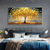 cheap Floral/Botanical Paintings-3D gold tree oil painting handmade Golden Tree Oil Painting on Canvas Large Abstract Textured Gold Yellow tree oil painting Life Tree painting Wall Art Custom Trendy Modern artwork Living Room Decor