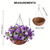 abordables Plantas y Flores Artificiales-Flores colgantes artificiales en cesta-decoración de jardín de césped para patio exterior/interior, cesta de margaritas con maceta de cadena con forro de coco de 12 pulgadas