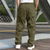baratos Calças Cargo-Homens Calças Cargo Calça cargo Cintura elástica Bolso multi Tecido Vestível Ao ar livre Diário Acampar e Caminhar Moda Clássico Preto Verde Tropa