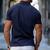 cheap Men&#039;s Elite Polo-Men&#039;s Business Casual Lapel Short Sleeve Modern Formal Solid Color Button Summer Navy Blue Blue Green