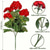 tanie Sztuczne kwiaty-sztuczne czerwone geranium jedwabne kwiaty roślina do użytku na zewnątrz krzew 2 wiązki sztuczne kwiaty pelargonie na zewnątrz kwiatowy wystrój domu kryty ogród patio wazon grób cmentarz ozdoby na