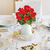 tanie Sztuczne kwiaty-sztuczne czerwone geranium jedwabne kwiaty roślina do użytku na zewnątrz krzew 2 wiązki sztuczne kwiaty pelargonie na zewnątrz kwiatowy wystrój domu kryty ogród patio wazon grób cmentarz ozdoby na