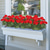 tanie Sztuczne kwiaty-sztuczne czerwone geranium jedwabne kwiaty roślina do użytku na zewnątrz krzew 2 wiązki sztuczne kwiaty pelargonie na zewnątrz kwiatowy wystrój domu kryty ogród patio wazon grób cmentarz ozdoby na