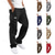 preiswerte Cargohosen-Herren Cargo-Hosen Cargohose Kordelzug Elastischer Bund Mehrere Taschen Einfach tragbar Täglich Outdoor Campen und Wandern Mode Klassisch Meerblau Schwarz