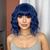 cheap Synthetic Trendy Wigs-Synthetic Wig Uniforms Career Costumes Princess Curly Wavy Middle Part Layered Haircut Machine Made Wig 12 inch Azure Synthetic Hair Women&#039;s Cosplay Party Fashion Blue