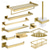 cheap Bathroom Organizer-Bathroom Hardware Accessories Stainless Steel Wall Mounted Brushed Nickel Towel Bar Hand Towel Holder Toilet Paper Holder Robe Towel Hook Coat Hook Towel Bar (Gold)