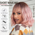 cheap Synthetic Trendy Wigs-Synthetic Wig Natural Wave Bob Neat Bang Wig 12 inch Black / Pink Synthetic Hair Women&#039;s Multi-color Mixed Color