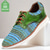 cheap Men&#039;s Oxfords-Men&#039;s Multicolor Woven Sneakers - Stylish Green and Blue Casual Lace-Up Shoes for Everyday Wear