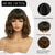 cheap Synthetic Trendy Wigs-Brown with Light Brown Wigs Short Wavy Bob Wig with Bangs Medium Lenth Synthetic Hair for Daily Party(12 Inch)