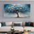 cheap Floral/Botanical Paintings-Hand Painted Large Original Blossom Tree Oil Painting On Canvas Custom Wall ArtAbstract Texture Blue Flower Art Wall Dcor Living room Wall Decor Unframed