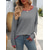 cheap Graphic Patterns &amp; Details-Women&#039;s Sweater Stylish Color Block Chunky One Shoulder Knitted Long Sleeve Long Tops Knit Daily Red Navy Blue Fall Winter