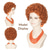 cheap Historical Wigs-Women Rope Short Curly Red Orange Wig with Orange Oversized Jewelry Set Carnival Party Wig Outfit Halloween Wigs