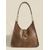 cheap Handbag &amp; Totes-Women&#039;s Vintage Leather Hobo Bag with Chain Strap – Large Brown Shoulder Bag for Everyday Use and Casual Outings