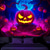 billige Veggtepper-halloween dekorasjoner utskåret gresskar blacklight billedvev uv reaktiv glød i mørket skog trippy fjell tåkete zombie spøkelse hengende billedvev veggkunst veggmaleri for stue soverom