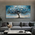 cheap Floral/Botanical Paintings-Hand Painted Large Original Blossom Tree Oil Painting On Canvas Custom Wall ArtAbstract Texture Blue Flower Art Wall Dcor Living room Wall Decor Unframed