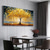 cheap Floral/Botanical Paintings-3D gold tree oil painting handmade Golden Tree Oil Painting on Canvas Large Abstract Textured Gold Yellow tree oil painting Life Tree painting Wall Art Custom Trendy Modern artwork Living Room Decor