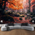 cheap Wall Tapestries-Autumn Forest Cascade Hanging Tapestry Wall Art Large Tapestry Mural Decor Photograph Backdrop Blanket Curtain Home Bedroom Living Room Decoration