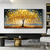 cheap Floral/Botanical Paintings-3D gold tree oil painting handmade Golden Tree Oil Painting on Canvas Large Abstract Textured Gold Yellow tree oil painting Life Tree painting Wall Art Custom Trendy Modern artwork Living Room Decor